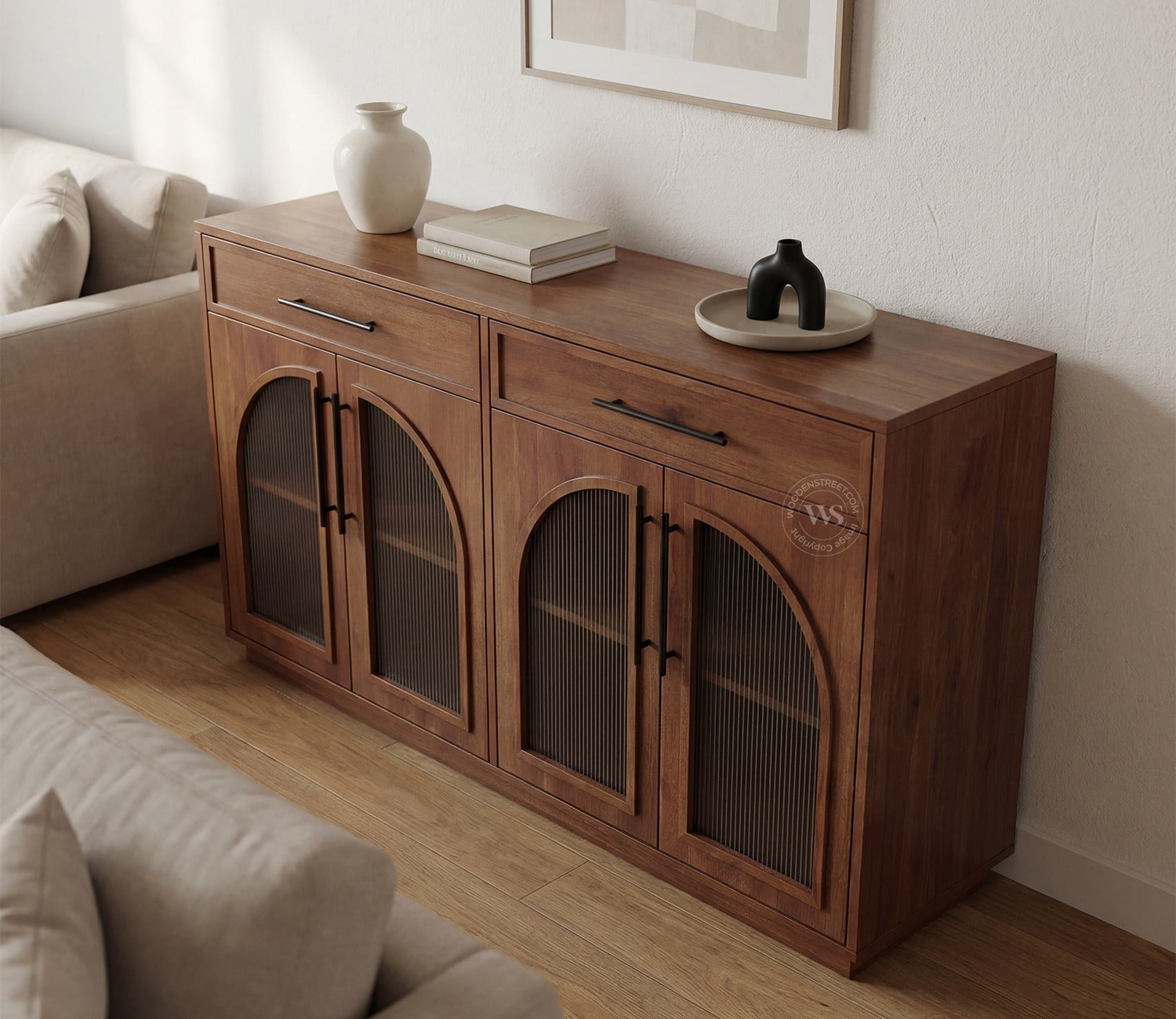 Nyrah Mango Wood Cabinet (Teak Finish)