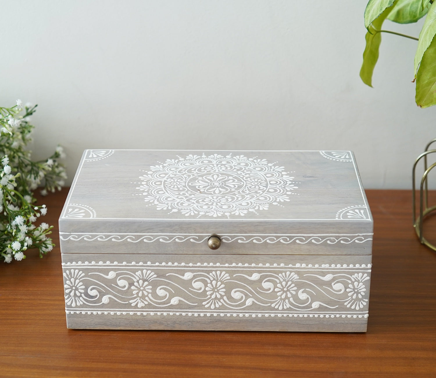Ira Traditional Designer Hand Painted Wooden Jewellery Box
