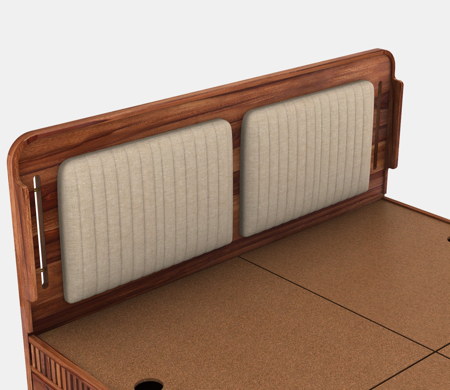 Lotus Premium Sheesham Wood Bed without Storage (King Size, Honey Finish)