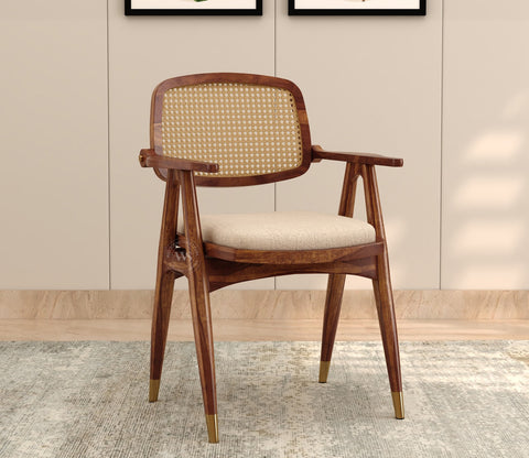 Adira Sheesham Wood Dining Chair- Set of 2 (Teak Finish)