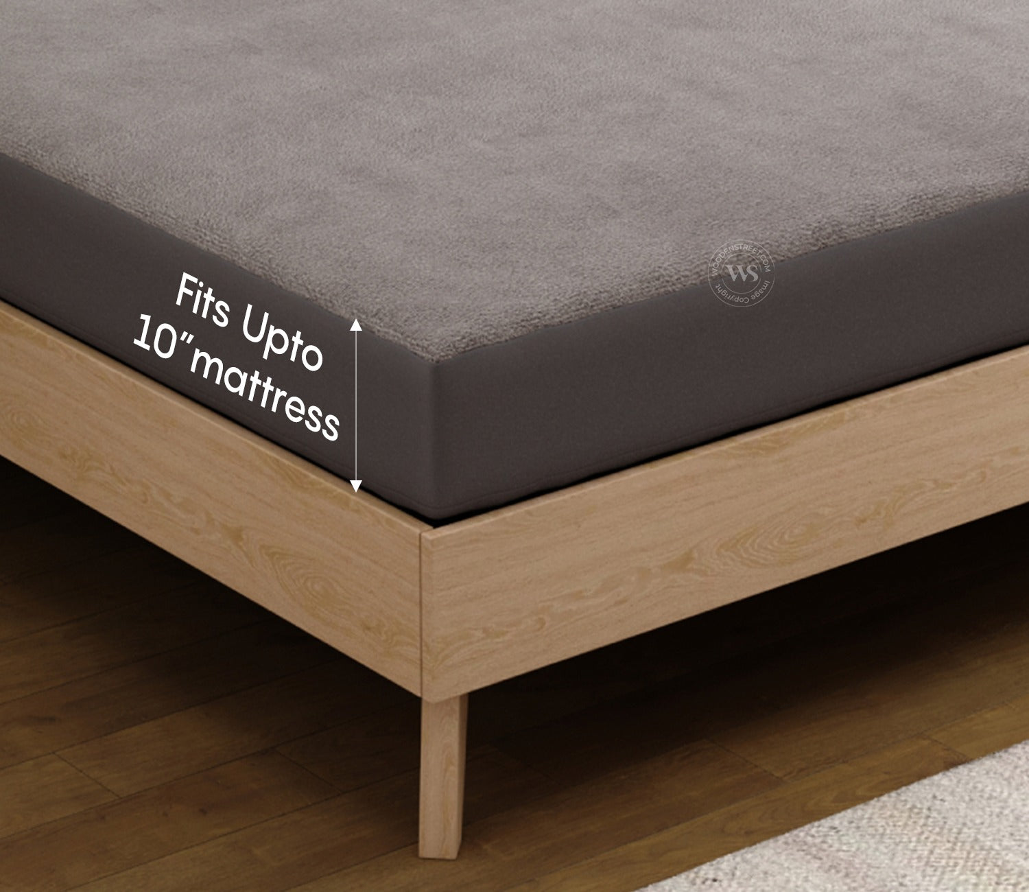Featherix Cotton Feel Terry Ultra Soft Breathable Hypoallergenic Waterproof Mattress Protector King Size (Grey, 72 x 72)