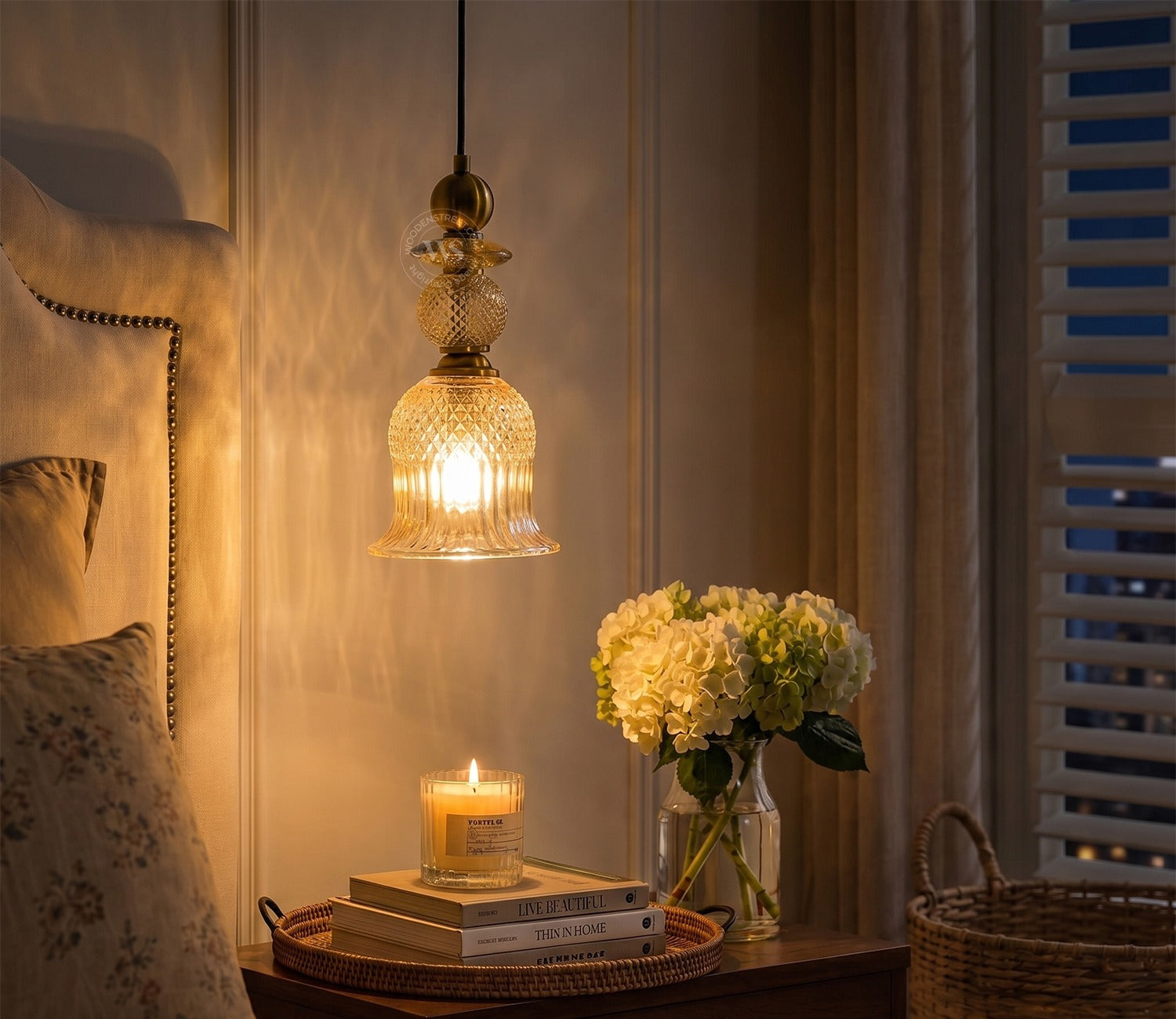 Tulip Pendant Hanging Light (Yellow)