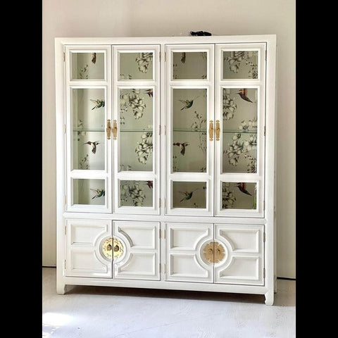 Trueliving White Luxury Crockery Cabinet 43.2D x 202W x 172.7H Centimeters