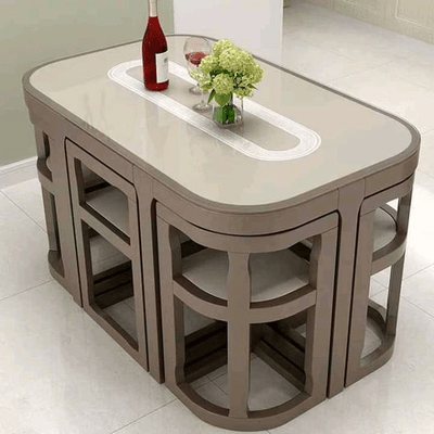 Trueliving Grey Table Stool (Table H 30 x W 34 x D 18 Stool H 18 x W 16 x D 14)