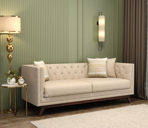 Berlin 3 Seater Sofa (Cotton, Jade Ivory)