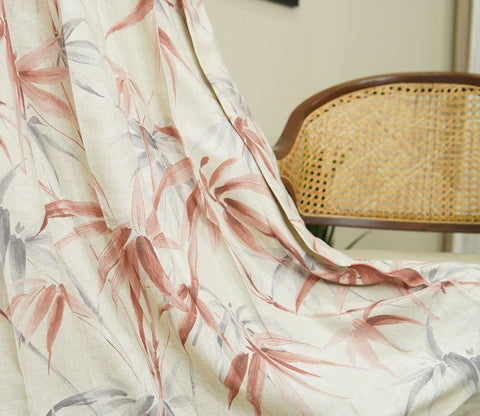 Fern 1 Piece Light-Filtering Curtain (Peach, 7 Feet)