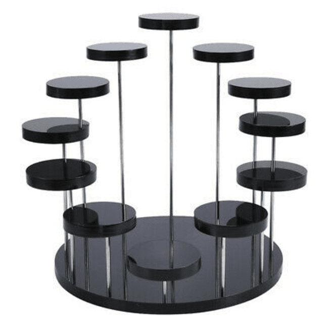 Trueliving White Cosmetic shelves retail store cosmetic display rack with cabinet  L30*W30*H90 CM