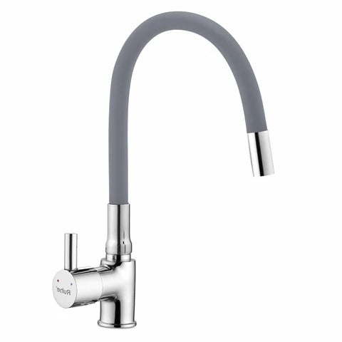 Trueliving Modern  Kara Single Lever Table Mount Sink Mixer Faucet with Silicone Grey Flexible Spout20 Inches