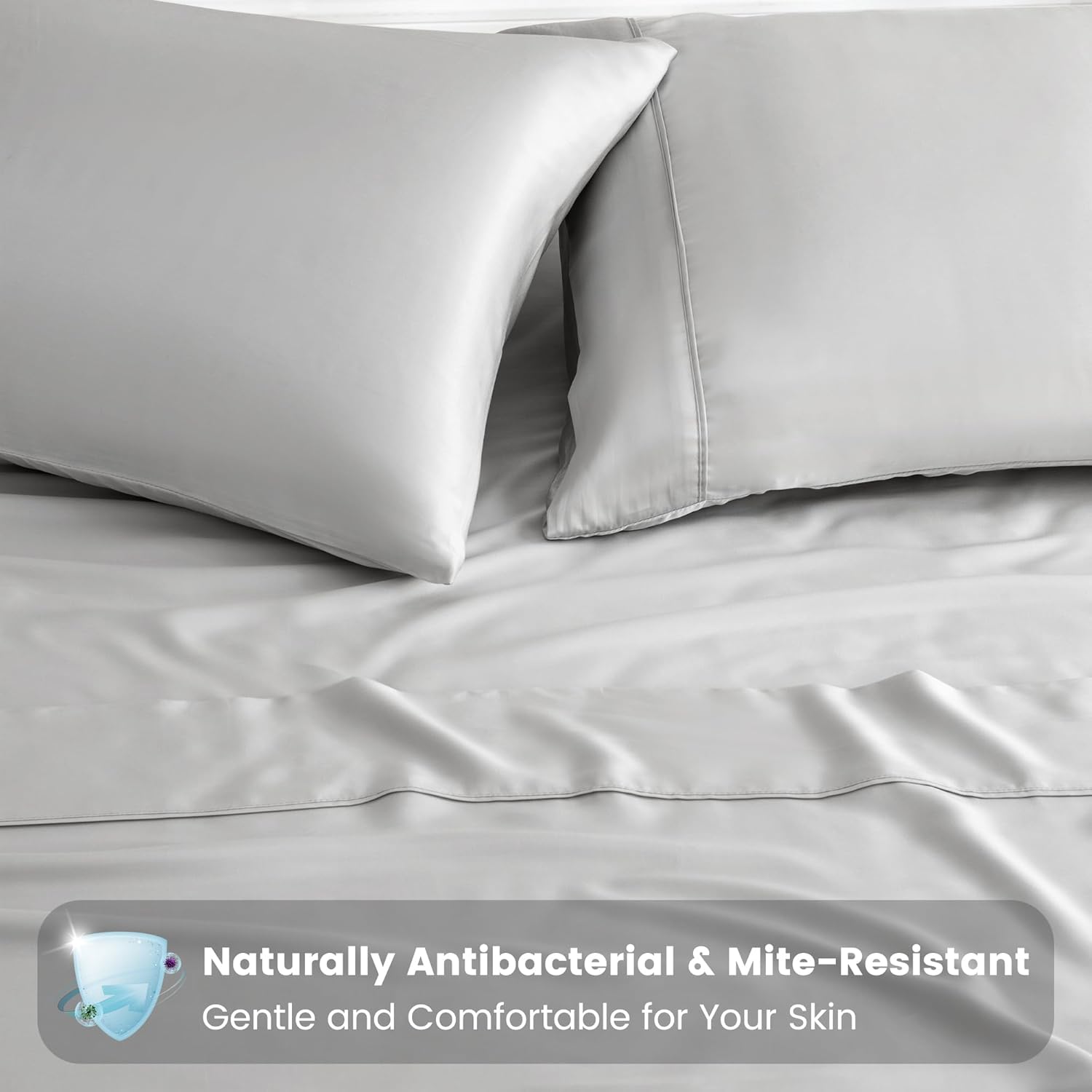 LINENCART 100% Bamboo Pillowcase Queen Size Set of 2 - Breathable Cooling for Hot Sleepers and Night Sweats- Silky Soft Pillowcases with Envelope Closure - (Black 51x76cm)