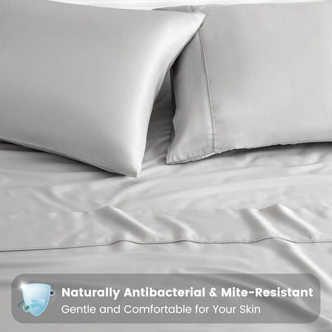 LINENCART 100% Bamboo Pillowcase Queen Size Set of 2 - Breathable Cooling for Hot Sleepers and Night Sweats- Silky Soft Pillowcases with Envelope Closure - (Black 51x76cm)