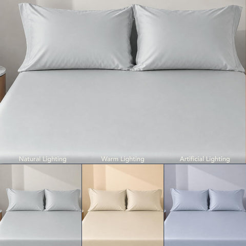 LINENCART Bamboo King Size Bedsheet with 2 Pillow Covers | 100x106 in | 300 TC Floral Printed Bedsheet for Double Bed King Size | Ultra Soft & Anti-Microbial King Size Bed Sheet | Pack of 1, Aqua Blue
