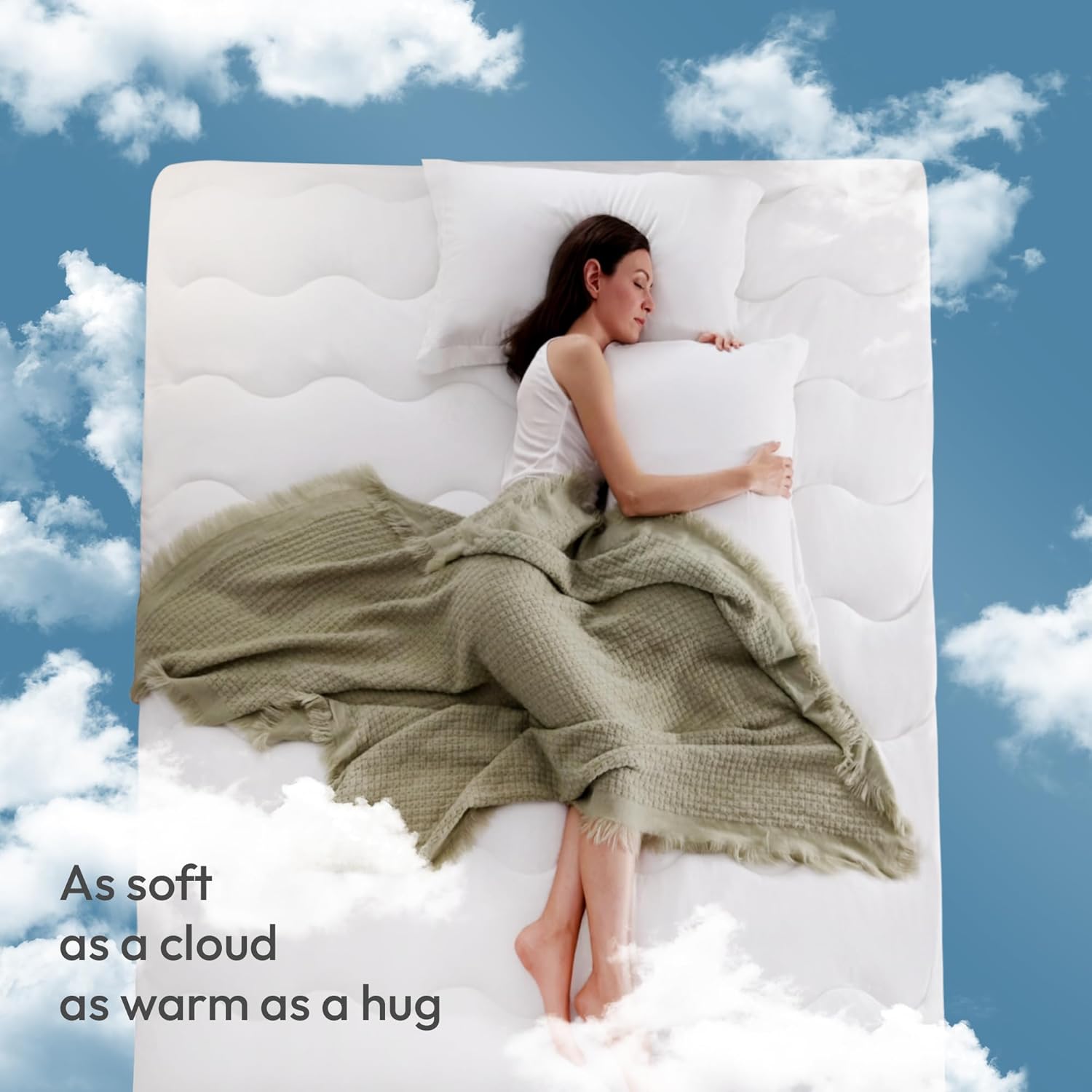 LINENOVA Warm Mattress Topper King – 5cm Thick, Coral Fleece Winter Side, Cooling Reverse, 1000GSM Fill, Soft, Breathable & Washable, 45cm Deep Pocket