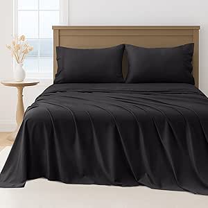LINEKART Hotel Quality King Single Bed Sheet Set – 3 Piece 2000TC Ultra Soft Durable Brushed Microfibre – 40cm Deep Pocket Fitted Sheet, Flat Sheet & 1 Pillowcase – Wrinkle-Free & Easy Care – White