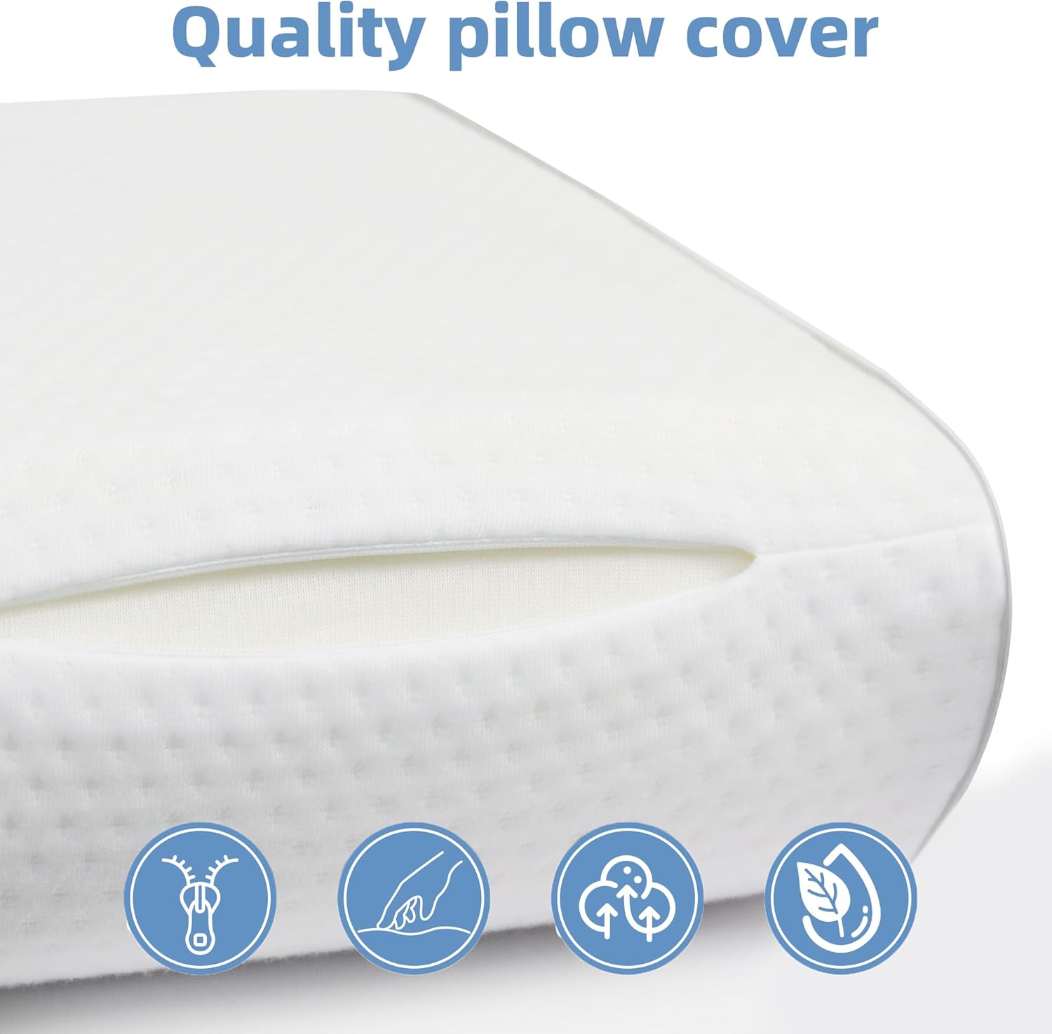 LINENOVA 1 Pack Cervical Memory Foam Pillow for Neck Pain Relief –Ergonomic Contour Pillow with Dual Height Support, Orthopedic Bed Pillow for Side, Back & Stomach Sleepers - 55x35cm