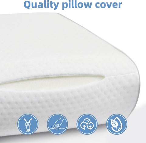 LINENOVA 1 Pack Cervical Memory Foam Pillow for Neck Pain Relief –Ergonomic Contour Pillow with Dual Height Support, Orthopedic Bed Pillow for Side, Back & Stomach Sleepers - 55x35cm