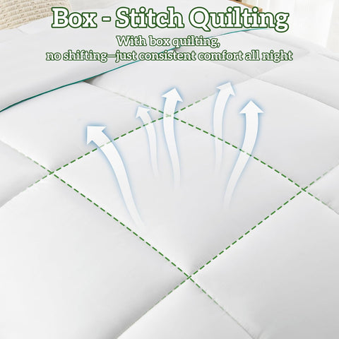 LINENOVA Bamboo Quilt Queen Size - 300GSM Soft & Breathable All Season Doona, Hypoallergenic & Anti-Bacterial Duvet for Everyday Comfort, Machine Washable(210x210cm)