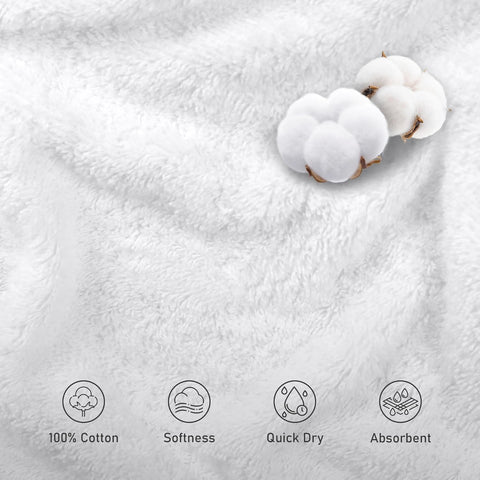 LINENOVA 4 Pack Bath Towel Set 68x137cm, 100% Combed Cotton Towels for Bathroom, 650GSM Ultra Soft & Highly Absorbent Bathroom Shower Towels for Gym, Hotel & Spa - White