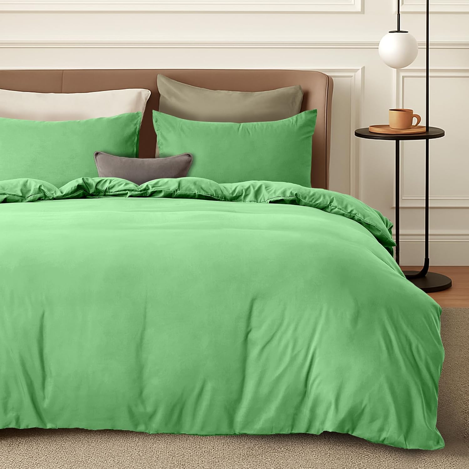 LINENCART Quilt Cover Set Double Size - Brushed Microfiber 1200TC Super Soft Duvet Cover Set 3 Pieces with Button Closure, 1 Duvet Cover and 2 Pillowcases(Double Size, Burgundy)