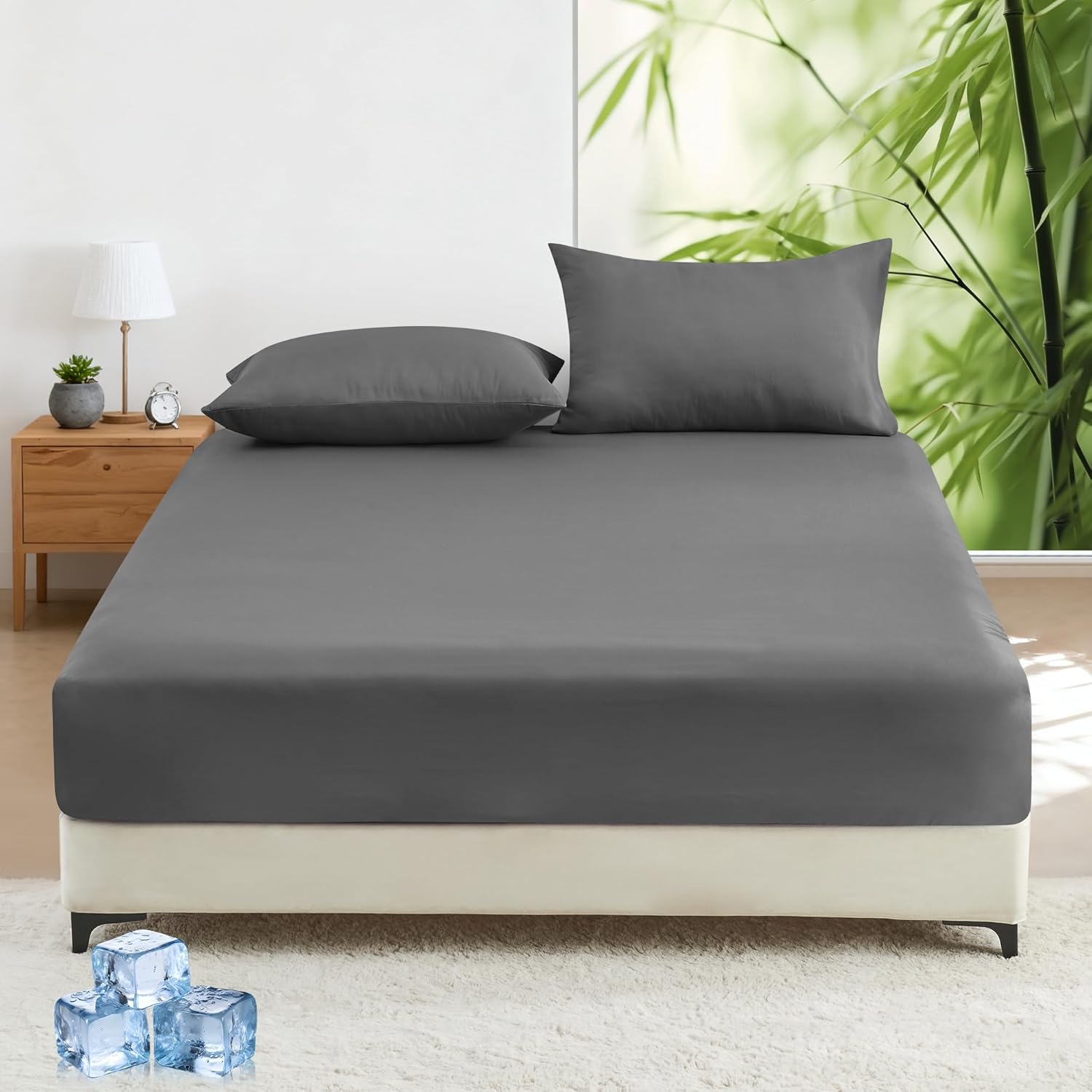 LINEKART Queen Fitted Sheet – 100% Vintage Washed Cotton