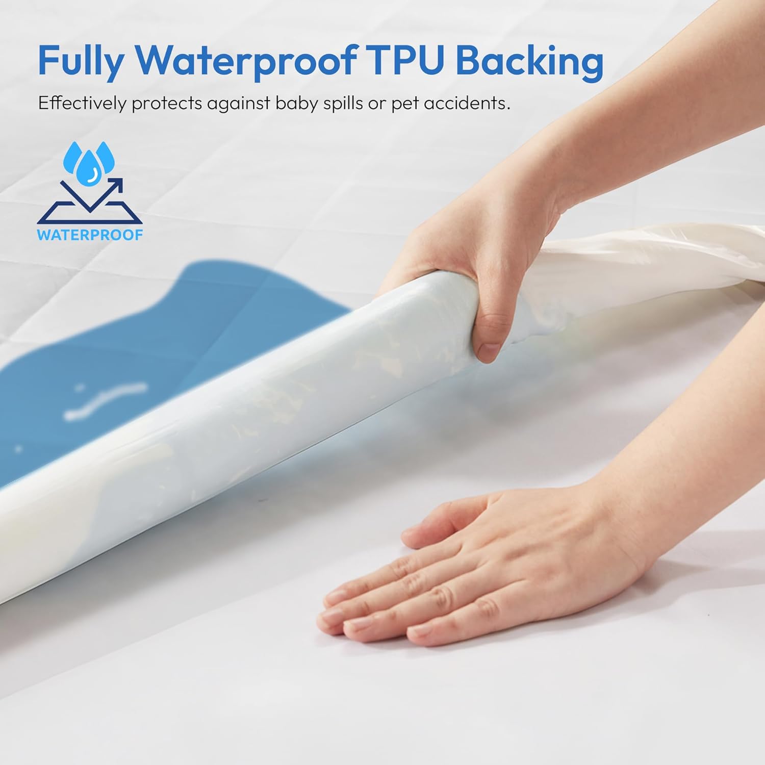 LINENOVA 100% Waterproof Cotton Mattress Protector - Single Size, Soft Quilted Fitted Mattress Pad Cover - Hypoallergenic & Anti-Bacterial - Machine Washable - 40cm Deep Pocket - 1 Pack