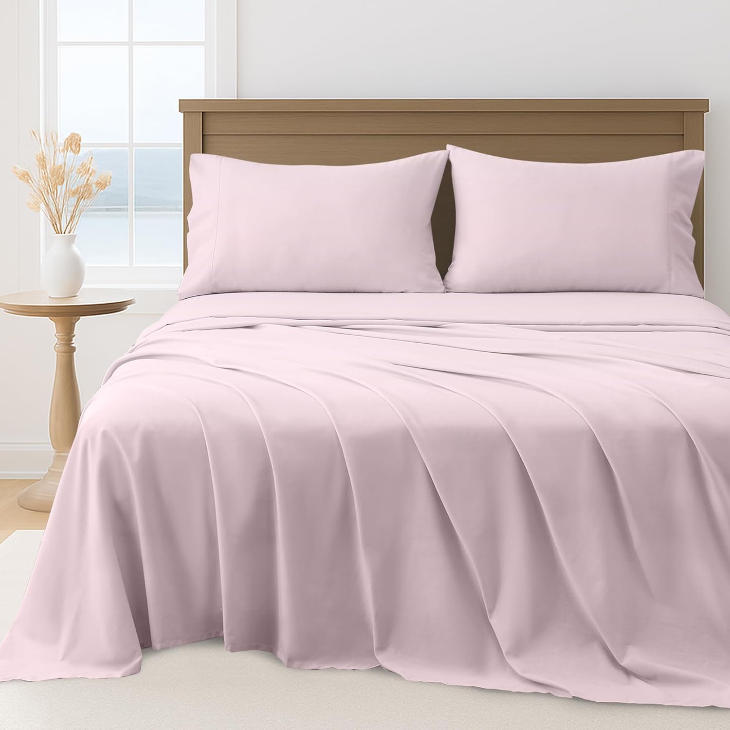 LINEKART Hotel Quality King Single Bed Sheet Set – 3 Piece 2000TC Ultra Soft Durable Brushed Microfibre – 40cm Deep Pocket Fitted Sheet, Flat Sheet & 1 Pillowcase – Wrinkle-Free & Easy Care – White