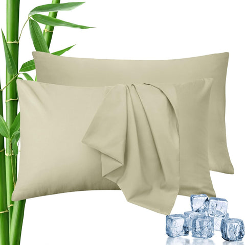 LINENCART Standard Pillowcase Set of 2, Cooling Rayon from Bamboo Pillow Cases, 2000 TC Ultra Soft & Breathable Envelope Pillow Cover, Moisture-Wicking for Hot Sleepers(Biscay Blue, 48 * 74cm)