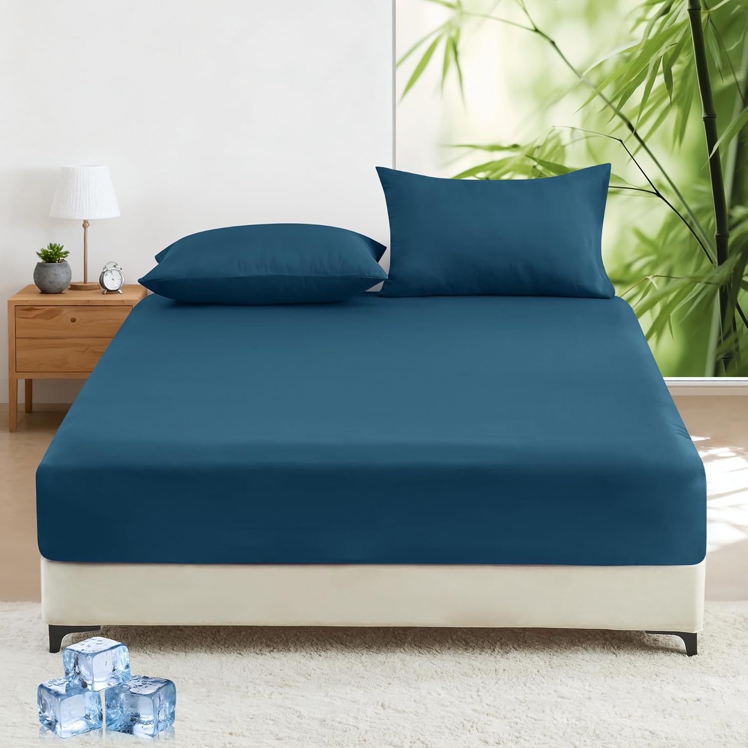 LINEKART Queen Fitted Sheet – 100% Vintage Washed Cotton