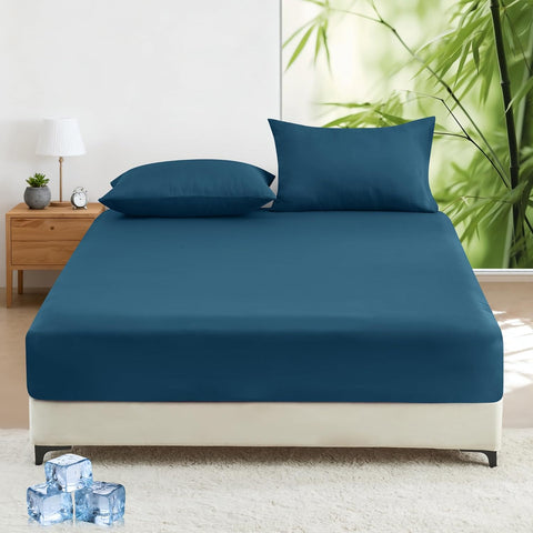 LINEKART Queen Fitted Sheet – 100% Vintage Washed Cotton