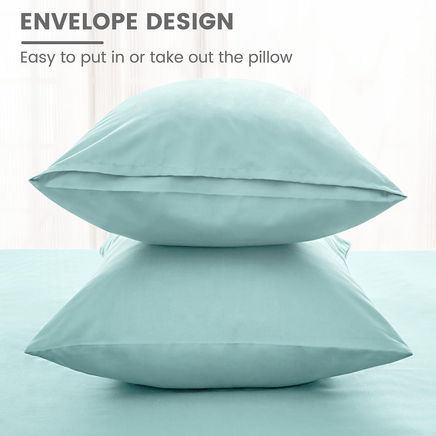 LINENCART Luxury Cotton Blend Pillowcases (Set of 2) - Queen 51x76cm, Envelope Closure Soft and Breathable Pillowcases Set- Burgundy