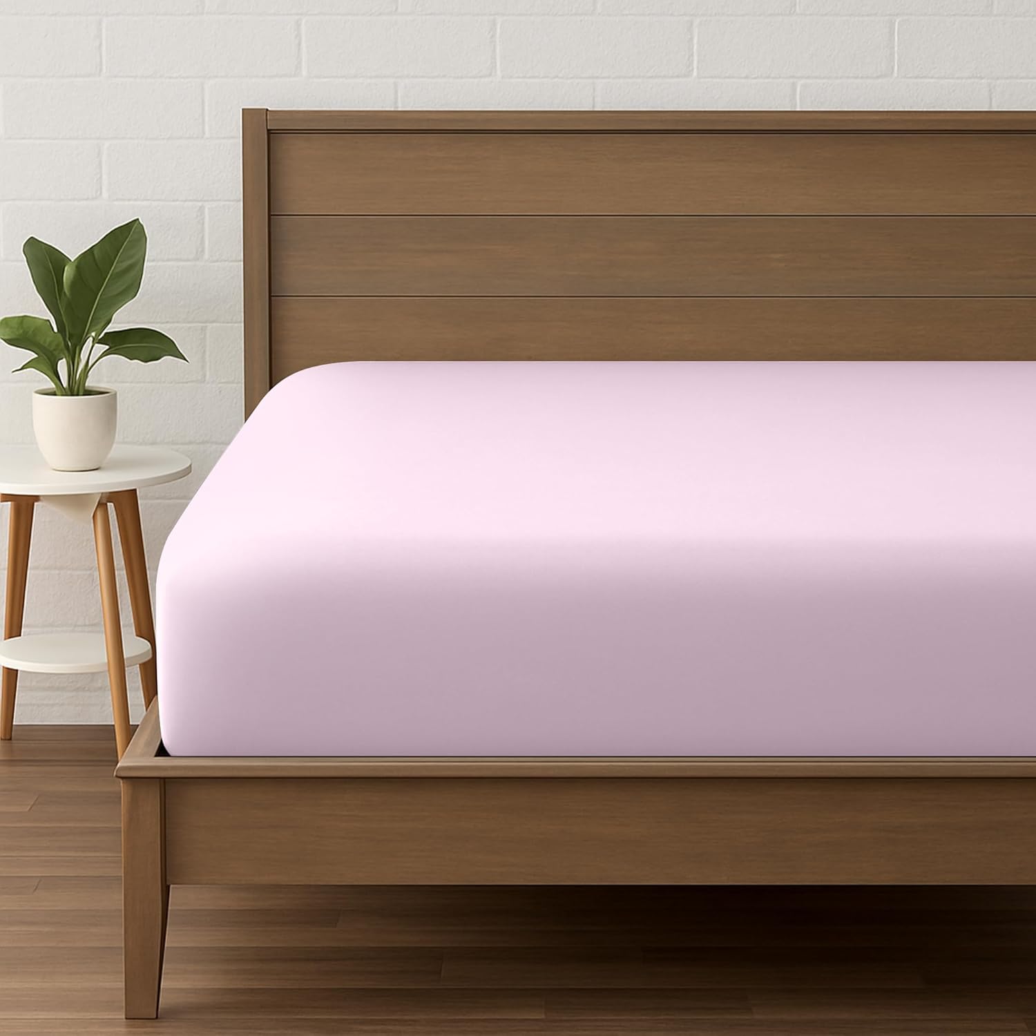 LINEKART Single Fitted Sheet – Ultra Soft 1800TC Double Brushed Microfiber, Deep Pocket Fits Mattresses up to 40cm – 1 Piece - White