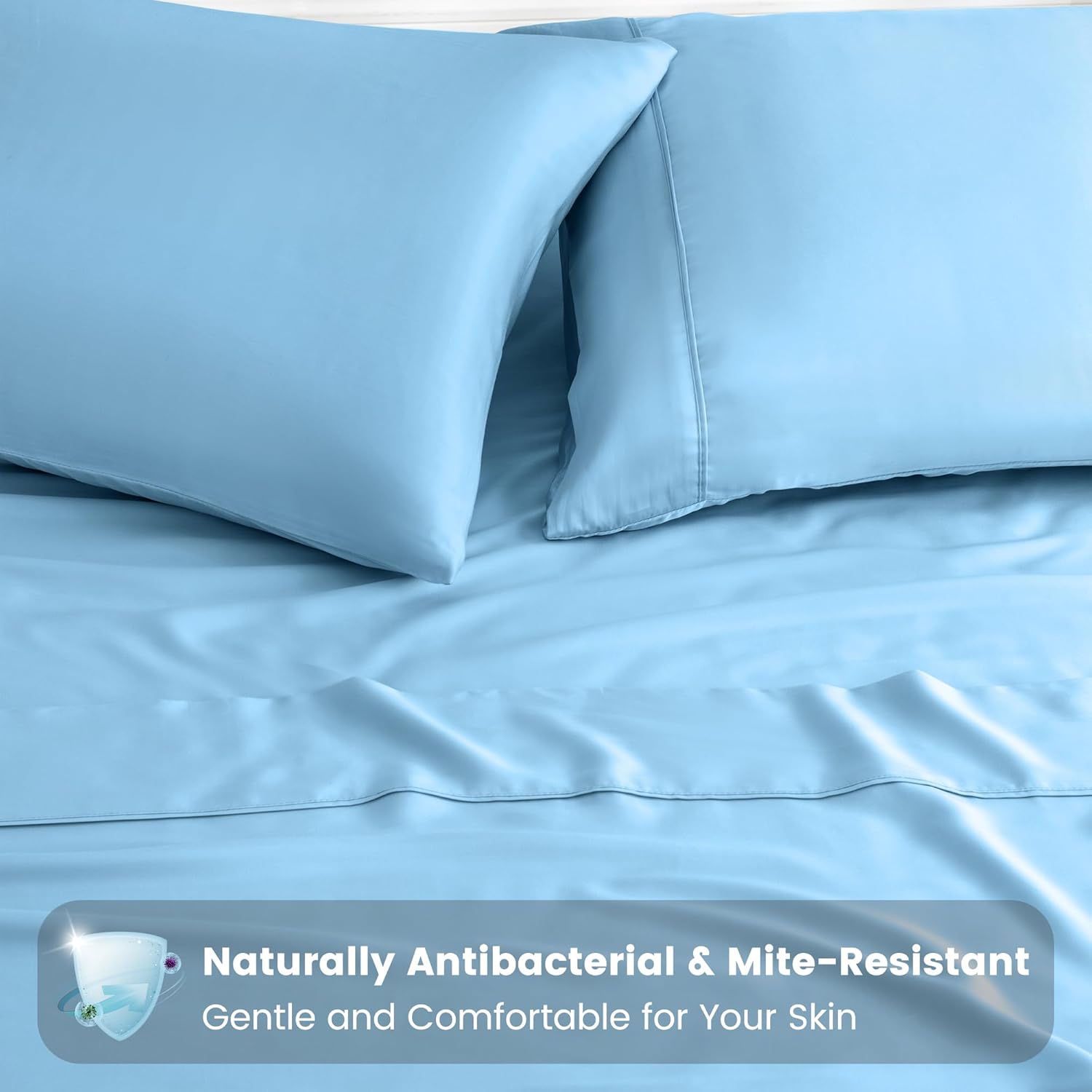LINENCART 100% Bamboo Pillowcase Queen Size Set of 2 - Breathable Cooling for Hot Sleepers and Night Sweats- Silky Soft Pillowcases with Envelope Closure - (Black 51x76cm)