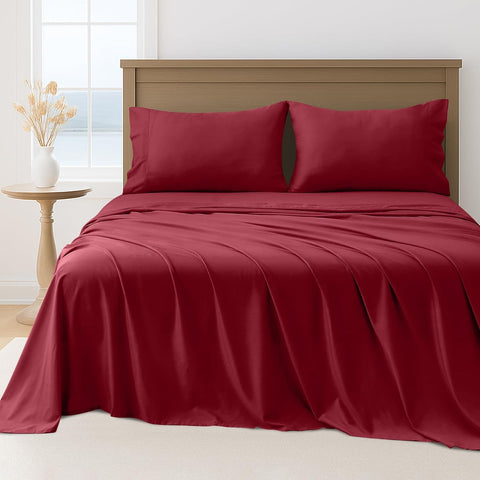 LINEKART Hotel Quality King Single Bed Sheet Set – 3 Piece 2000TC Ultra Soft Durable Brushed Microfibre – 40cm Deep Pocket Fitted Sheet, Flat Sheet & 1 Pillowcase – Wrinkle-Free & Easy Care – White