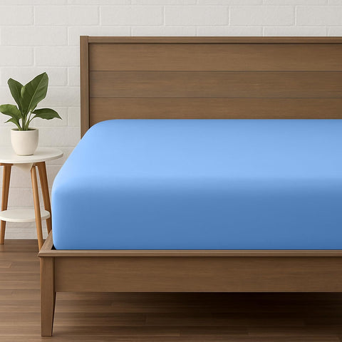 LINEKART Single Fitted Sheet – Ultra Soft 1800TC Double Brushed Microfiber, Deep Pocket Fits Mattresses up to 40cm – 1 Piece - White