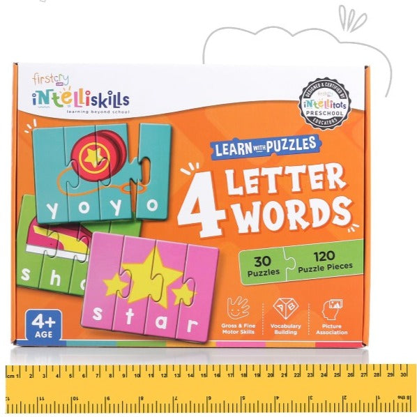 Trueliving Intelliskills 4 Letter Words Puzzles Multicolor