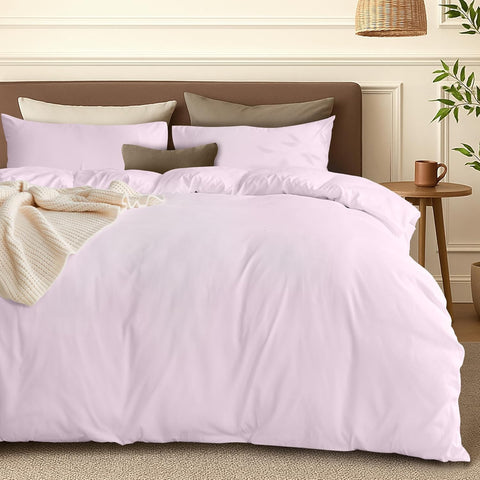 LINENCART Quilt Cover Set Double Size - Brushed Microfiber 1200TC Super Soft Duvet Cover Set 3 Pieces with Button Closure, 1 Duvet Cover and 2 Pillowcases(Double Size, Burgundy)