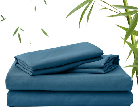 LINEKART 2000TC Bamboo Bed Sheets King Single – Ultra Soft 3 Piece Sheet Set, Deep Pocket 40cm, Natural Breathable & Sweat-Wicking, Ideal for Hot Sleepers (Ocean)