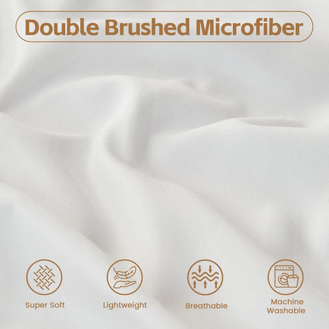 LINENOVA Single Fitted Sheet – Ultra Soft 1800TC Double Brushed Microfiber, Deep Pocket Fits Mattresses up to 40cm – 1 Piece - White