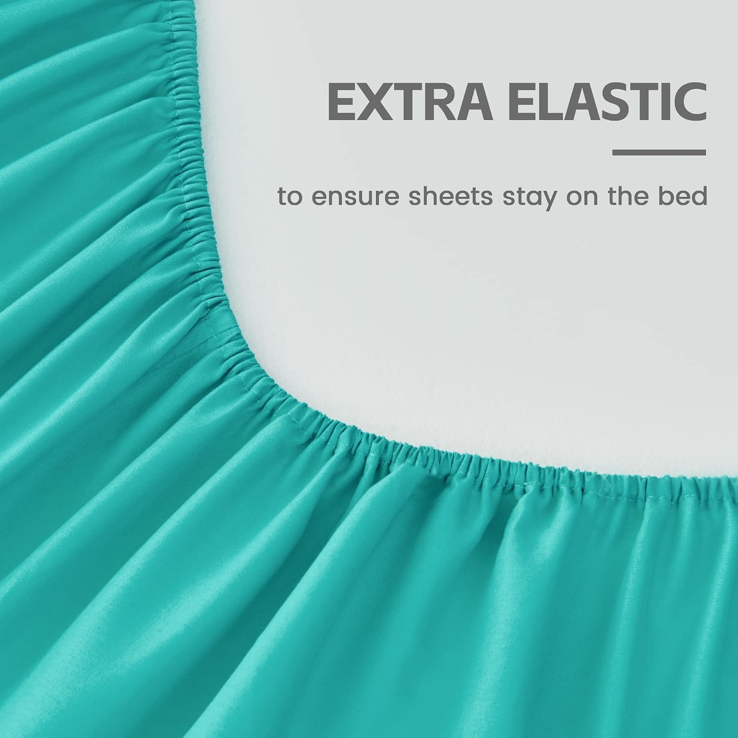 LINENOVA Queen Fitted Sheet – Ultra Soft 1800TC Double Brushed Microfiber, Deep Pocket Fits Mattresses up to 40cm – 1 Piece - Teal