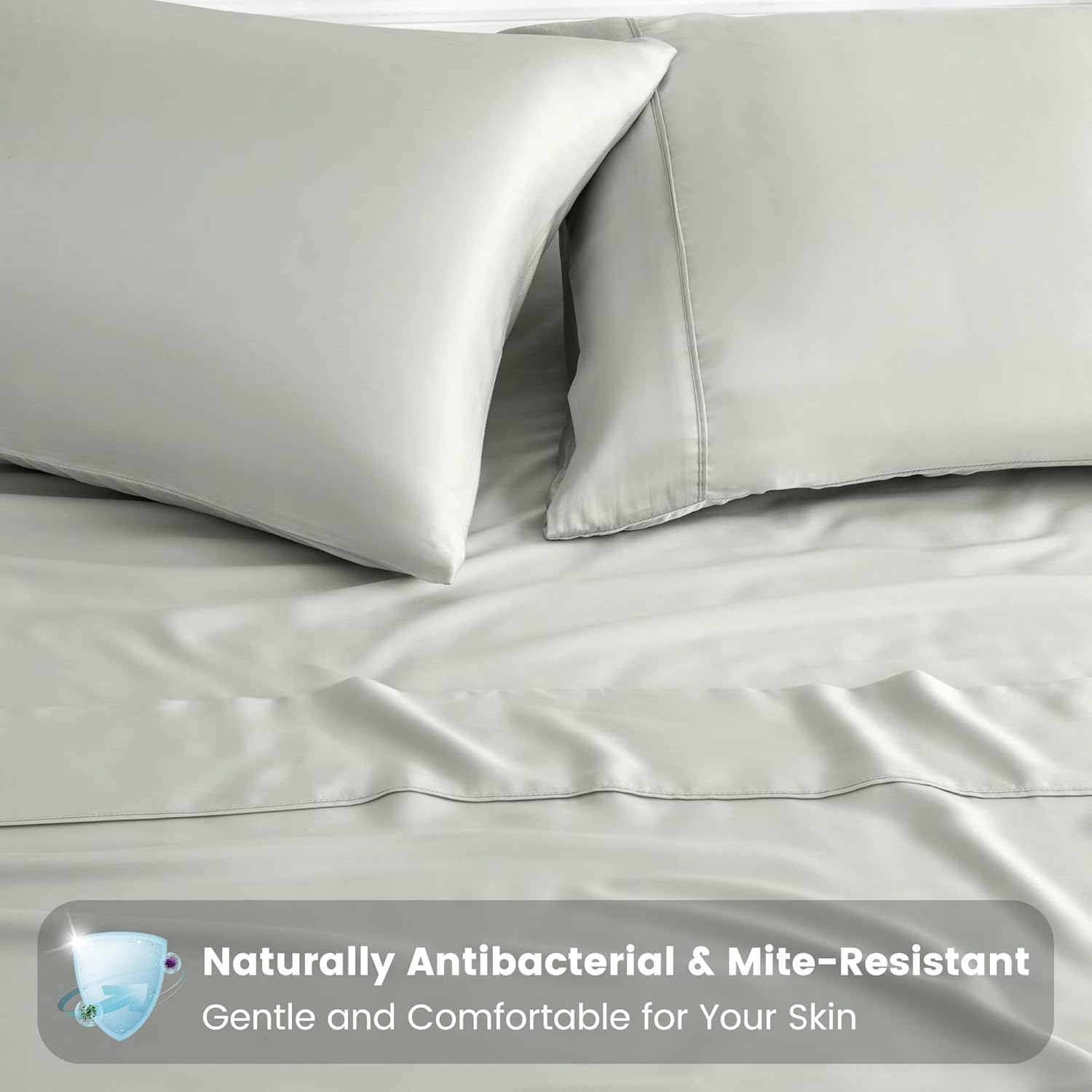 LINENCART 100% Bamboo Pillowcase Queen Size Set of 2 - Breathable Cooling for Hot Sleepers and Night Sweats- Silky Soft Pillowcases with Envelope Closure - (Black 51x76cm)