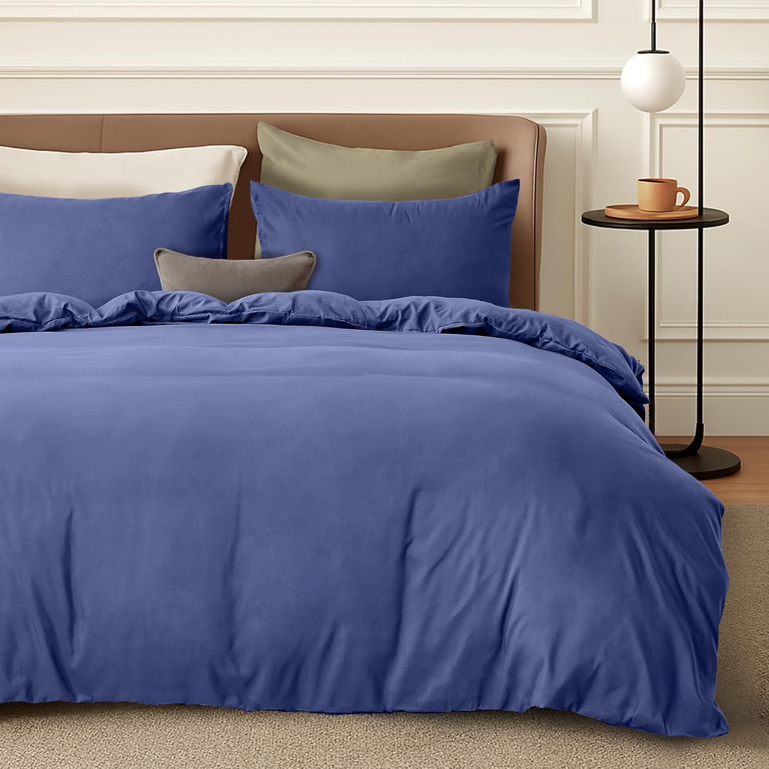 LINENCART Quilt Cover Set Double Size - Brushed Microfiber 1200TC Super Soft Duvet Cover Set 3 Pieces with Button Closure, 1 Duvet Cover and 2 Pillowcases(Double Size, Burgundy)