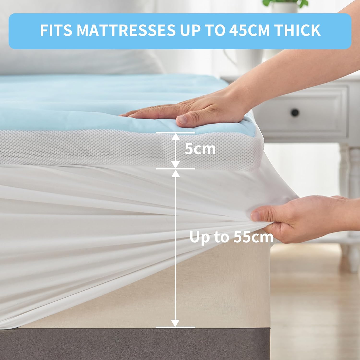 LINENOVA Warm Mattress Topper King – 5cm Thick, Coral Fleece Winter Side, Cooling Reverse, 1000GSM Fill, Soft, Breathable & Washable, 45cm Deep Pocket