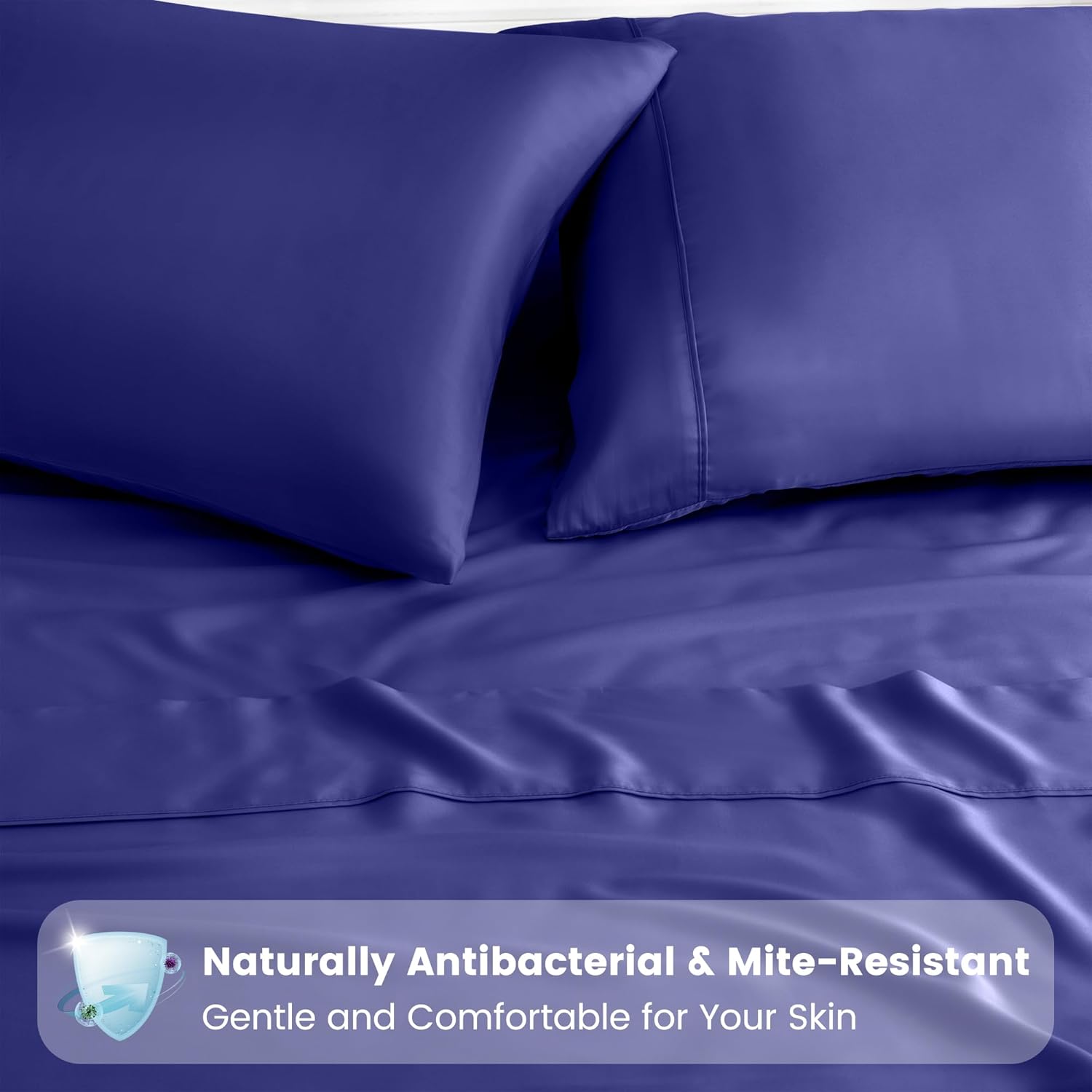 LINENCART 100% Bamboo Pillowcase Queen Size Set of 2 - Breathable Cooling for Hot Sleepers and Night Sweats- Silky Soft Pillowcases with Envelope Closure - (Black 51x76cm)