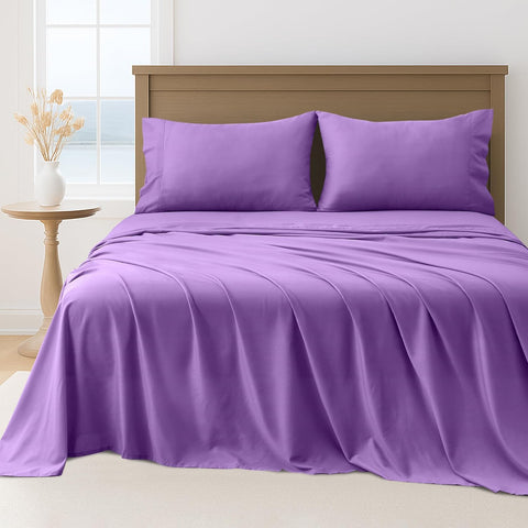 LINEKART Hotel Quality King Single Bed Sheet Set – 3 Piece 2000TC Ultra Soft Durable Brushed Microfibre – 40cm Deep Pocket Fitted Sheet, Flat Sheet & 1 Pillowcase – Wrinkle-Free & Easy Care – White