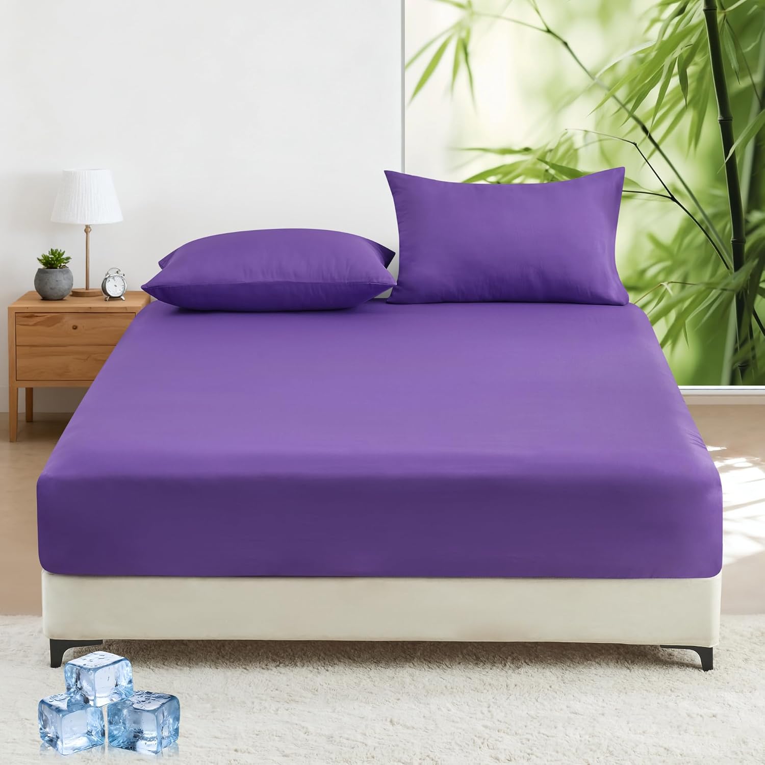 LINEKART Queen Fitted Sheet – 100% Vintage Washed Cotton
