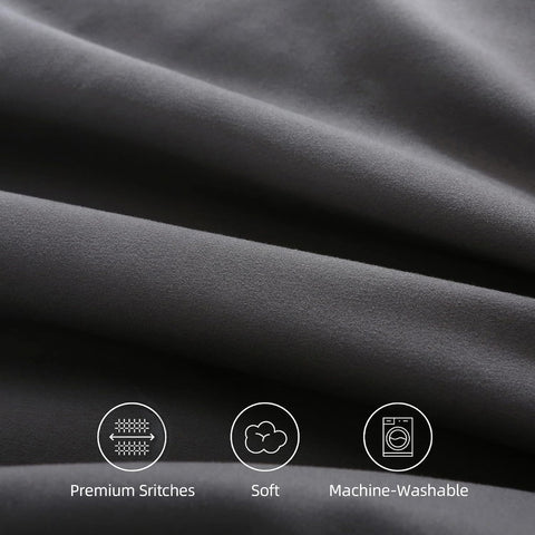 LINENOVA 2 Pack Standard Size Pillow Cases, 1200TC Brushed Microfiber Super Soft Pillowcases with Envelope Closure, Wrinkle, Fade and Stain Resistant Pillow Covers, 48x74cm - Dark Grey