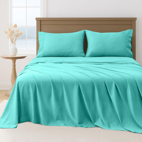 LINEKART Hotel Quality King Single Bed Sheet Set – 3 Piece 2000TC Ultra Soft Durable Brushed Microfibre – 40cm Deep Pocket Fitted Sheet, Flat Sheet & 1 Pillowcase – Wrinkle-Free & Easy Care – White