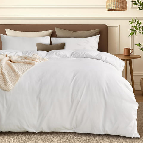 LINENCART Quilt Cover Set Double Size - Brushed Microfiber 1200TC Super Soft Duvet Cover Set 3 Pieces with Button Closure, 1 Duvet Cover and 2 Pillowcases(Double Size, Burgundy)