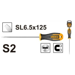Truliving_Hand Tools & Hardware-Screwdriver & Screwdriver Set-Tools & Hardware-INGCO Slotted Screwdriver HS686125 | 1pcs screwdriver with 1pcs plastic hanger