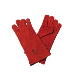 Trueliving_Red Split Welding Gloves with Lining Size   ----    16, 18