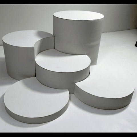 Trueliving Round Cream Cosmetic display Stand  L30*W30*H90 CM